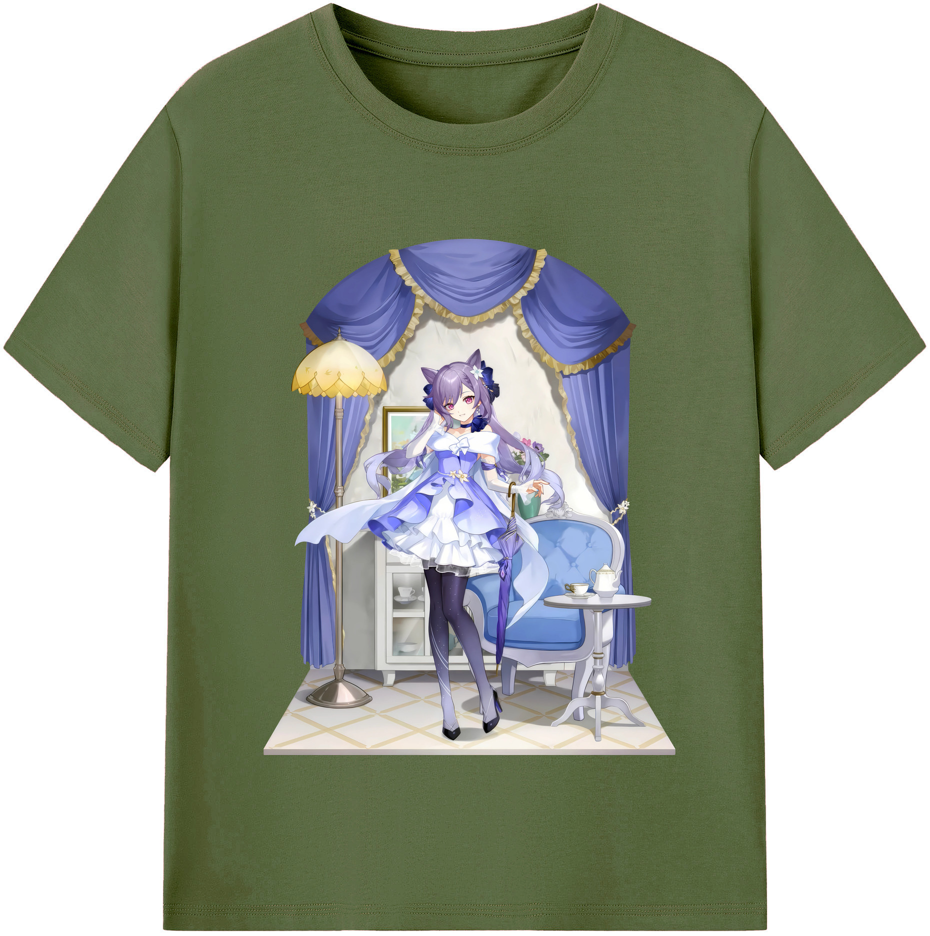 げんし神 刻晴 こくせい genshin Kokusei 綿100％半袖Tシャツ（フロントプリント）